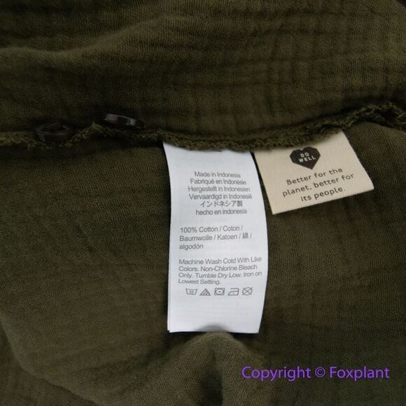 New! Madewell‎ Lightspun Flap Pocket Oversized Ex-Boyfriend Shirt green, size 1X - Picture 14 of 16